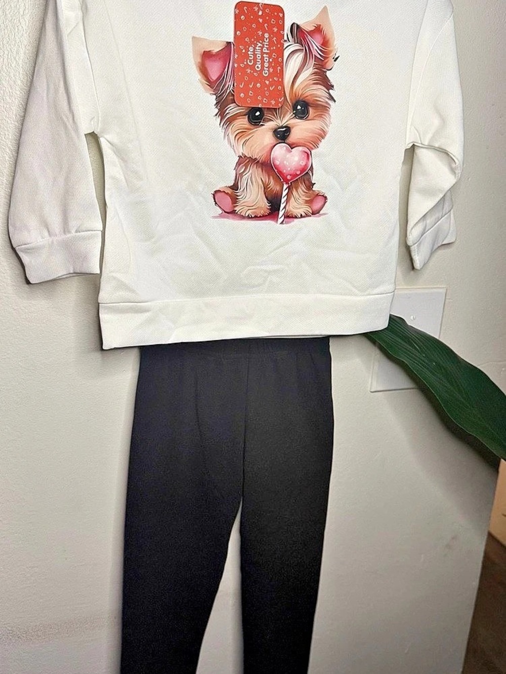Kids Puppy Matching Set White Black Like New